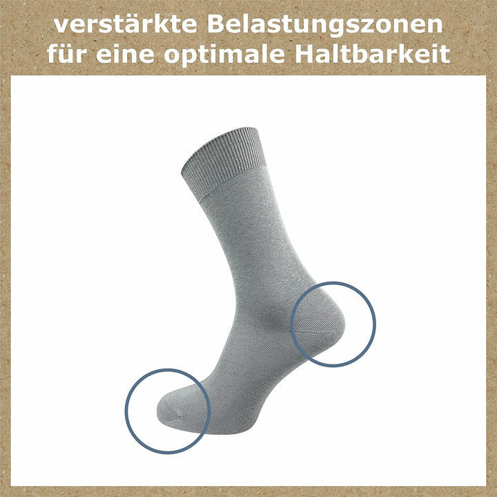 GAWILO Socken aus 100% Baumwolle (10 Paar) | Ohne drückende Naht, mit venenfreundlichem Komfortbund