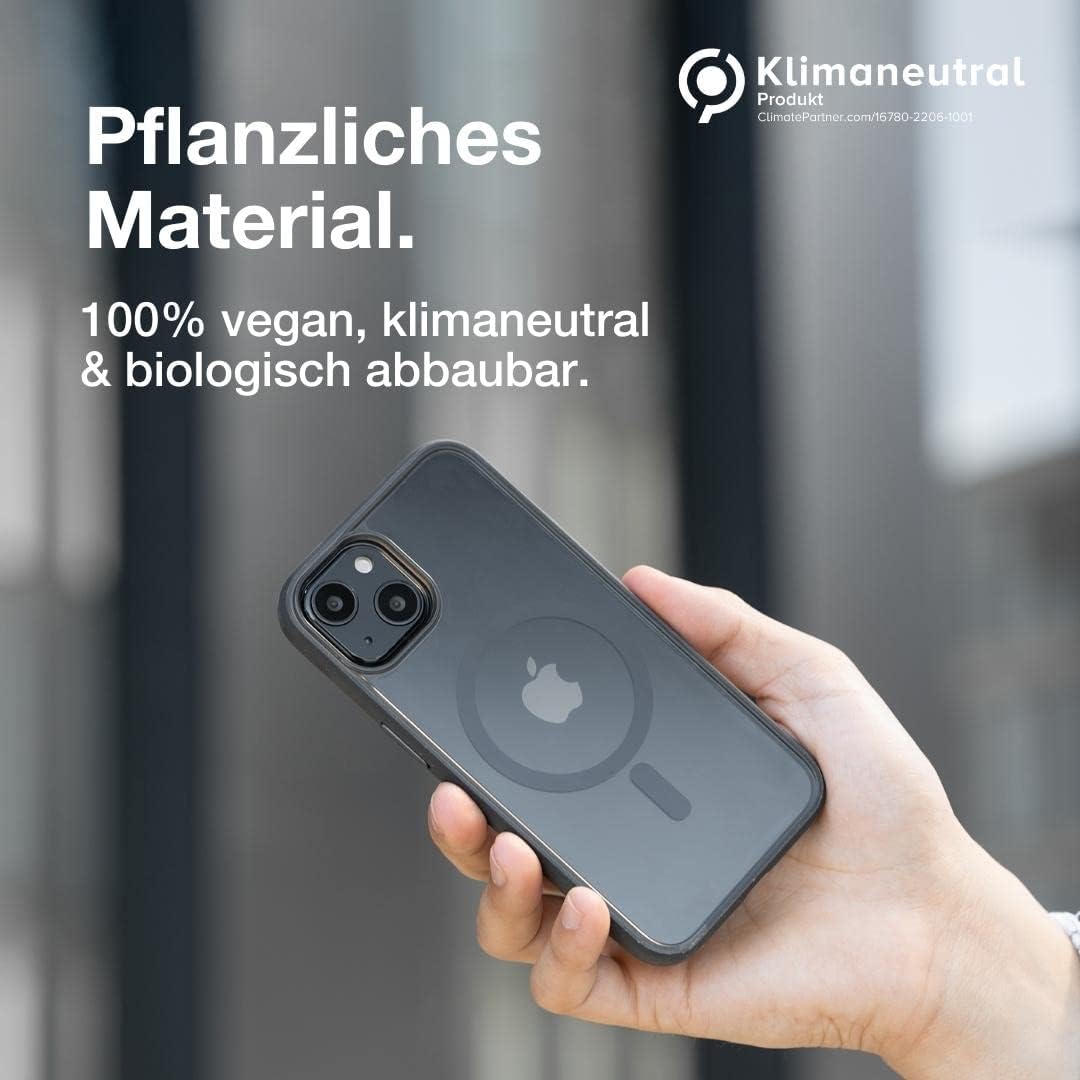 Woodcessories - Magnetisches Bio Clear Case transparent kompatibel mit iPhone 14 Plus Hülle durchsic