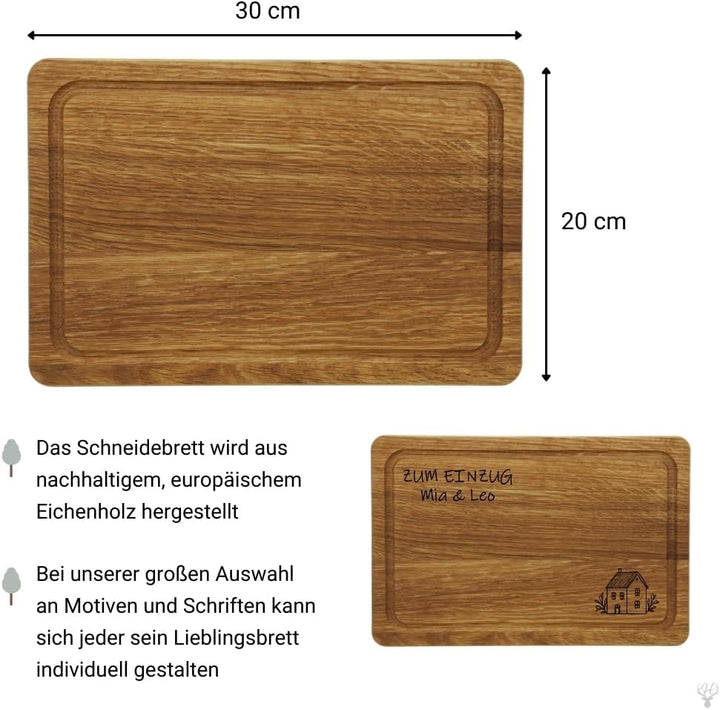 HOFMEISTER® Premium Schneidebrett Holz, Personalisierte Geschenke für Männer - Hochzeitsgeschenk - G