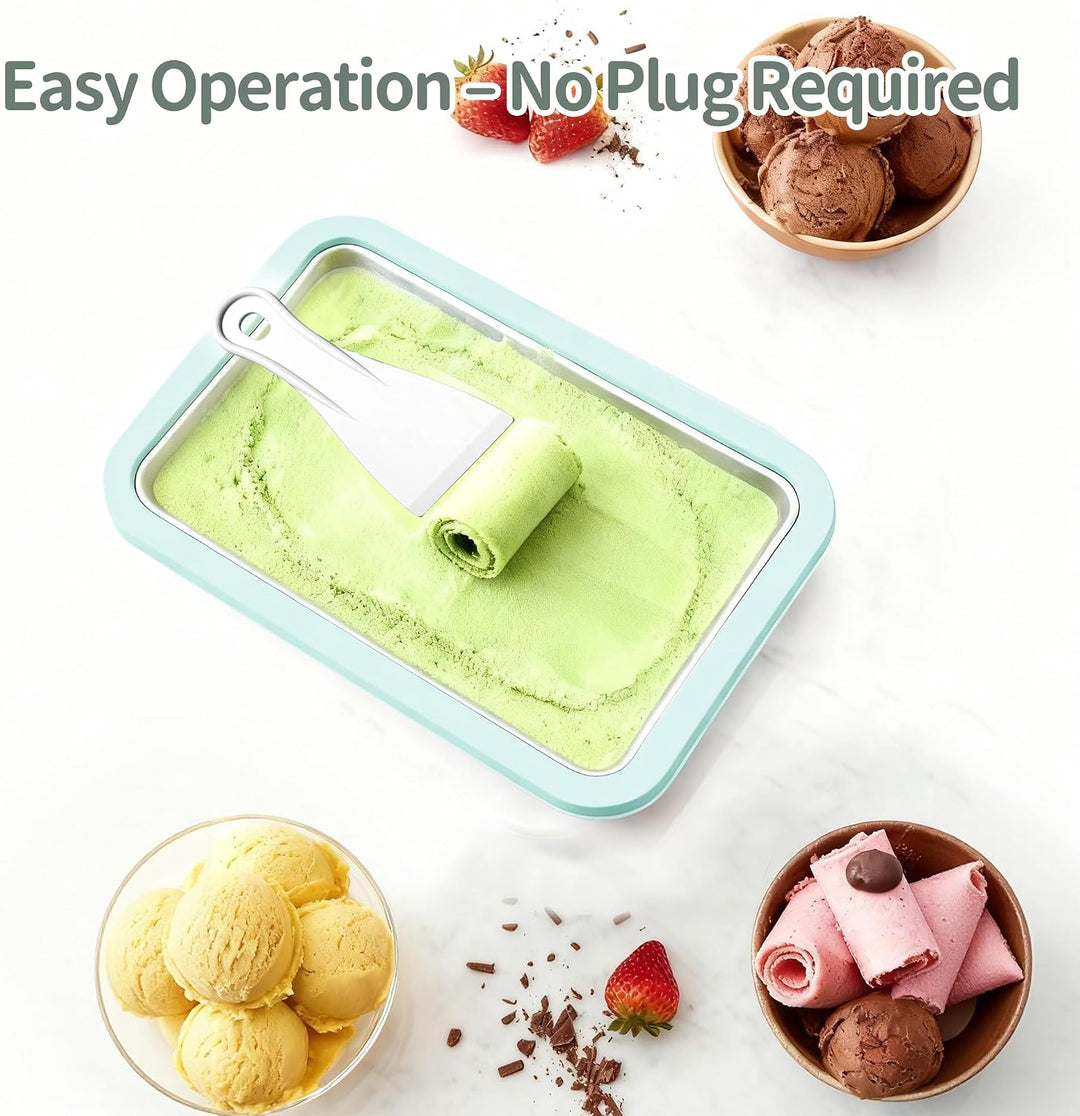 Eisplatte Lila, Rolled Ice Cream Maker mit 2 Spateln, DIY Set für Zuhause, Lila