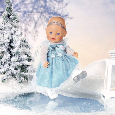 BABY born Eisprinzessin Set aus Puppenkleid, Diadem und Schlittschuhen für 43cm Puppen, 832257 Zapf