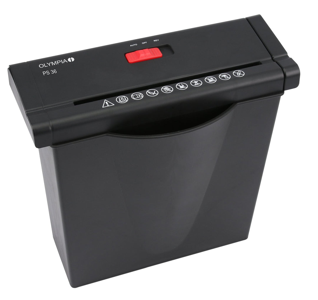 Olympia PS 36 Papierschredder Büro (Streifenschnitt, Sicherheitsstufe P2, Automatischer Einzug, Papi