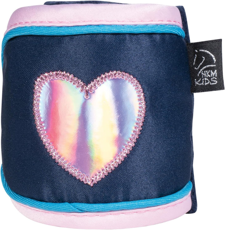 HKM Funny Horses Hearts Fleecebandagen Dunkelblau 150 cm