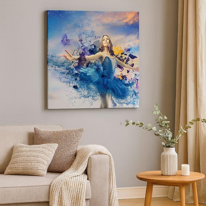 Bilder auf Leinwand 70x70cm Leinwandbild Ballerina Tänzer Tüll Kleid Gross Wanddeko Bild Schlafzimme