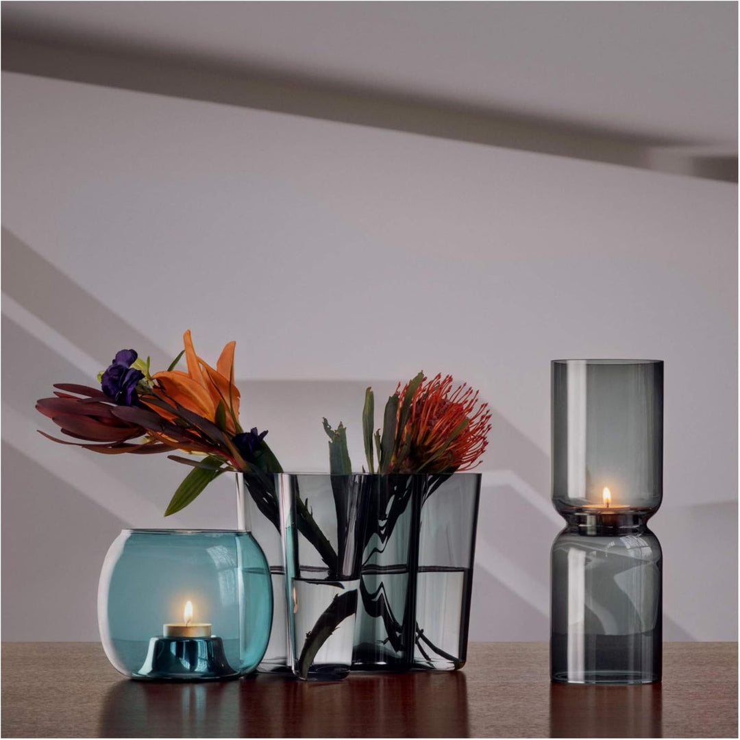 Iittala Kerzenhalter Lantern Glas grau, 25cm 25cm Grau, 25cm Grau