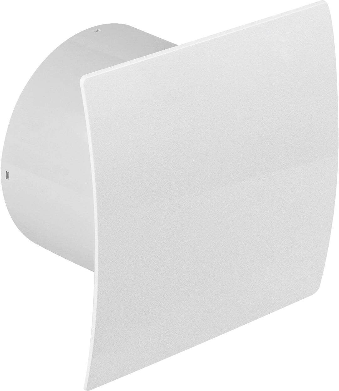 Ø 125 mm Badventilator hochglanz weiss gebogen Feuchtigkeitssensor Timer Nachlauf und Rückstauklappe