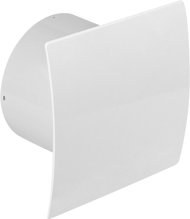 Ø 125 mm Badventilator hochglanz weiss gebogen Feuchtigkeitssensor Timer Nachlauf und Rückstauklappe