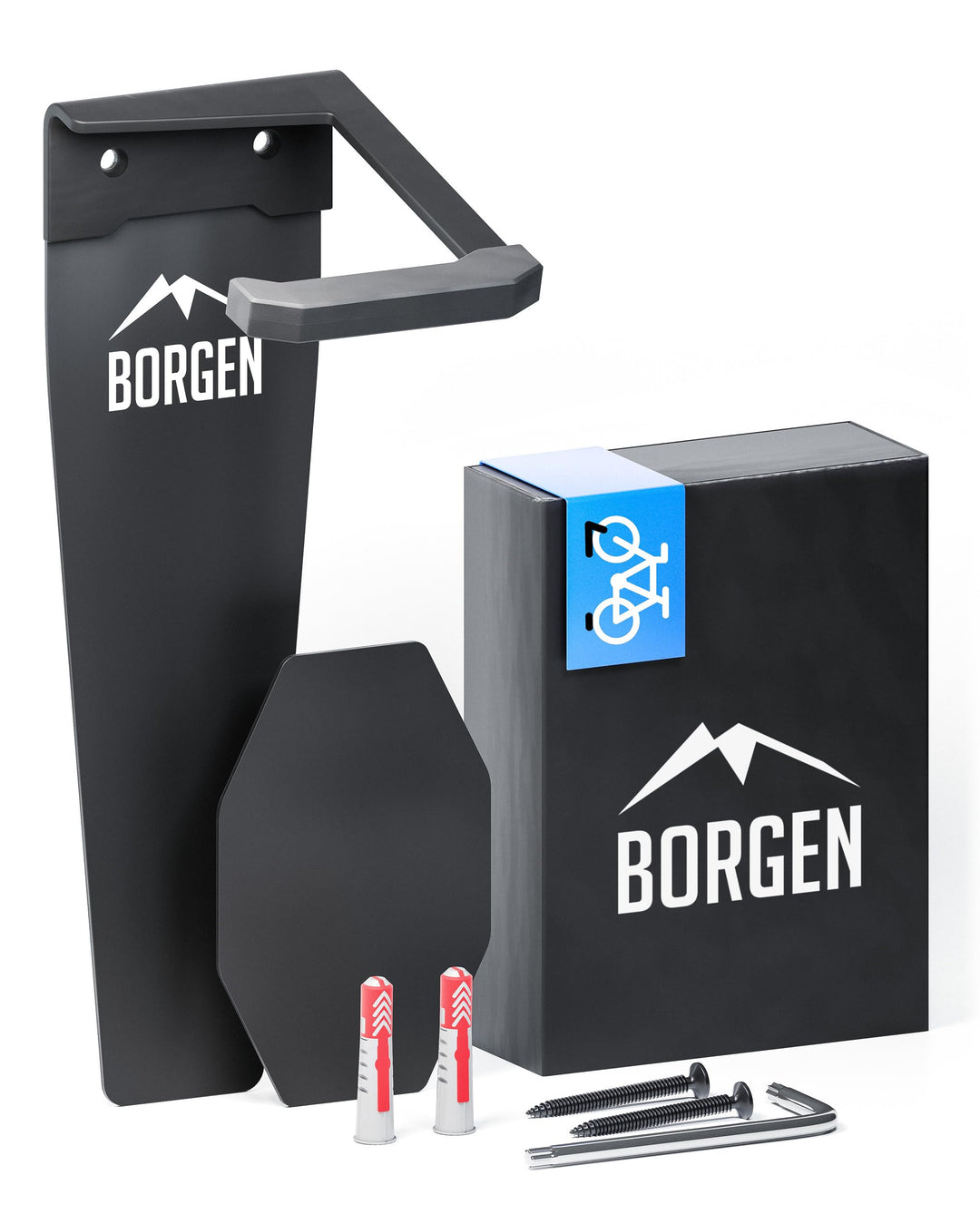 Borgen Fahrrad Wandhalterung Vertikal mit 32 kg Tragkraft - Fahrradhalterung Wand für E-Bike, MTB un