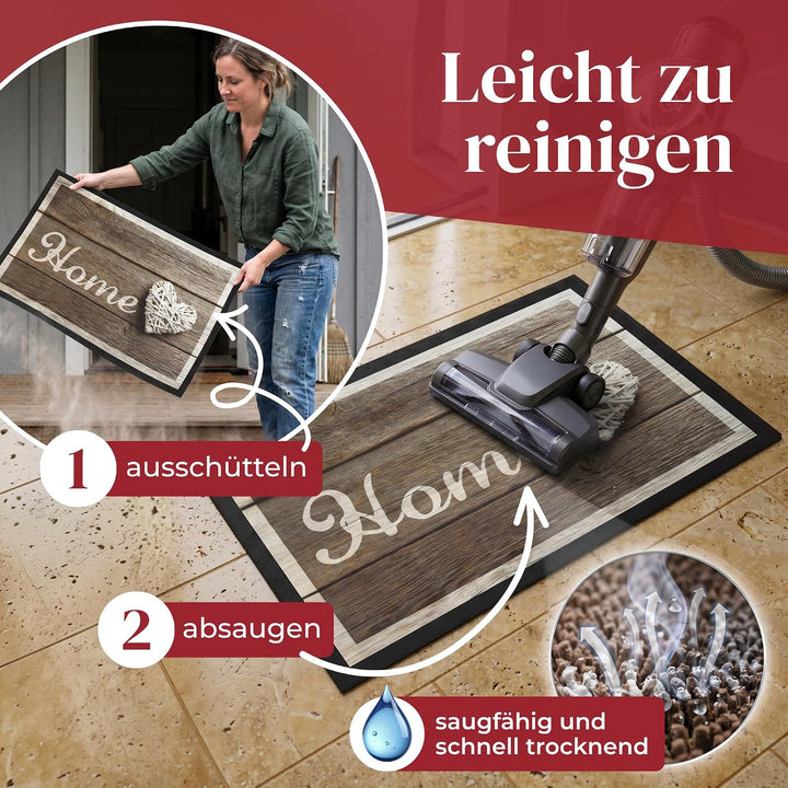 Hochwertige Fussmatte 60x80 cm (Large) – Schmutzfangmatte für Innen &amp; Aussen, rutschfest mit hoher S