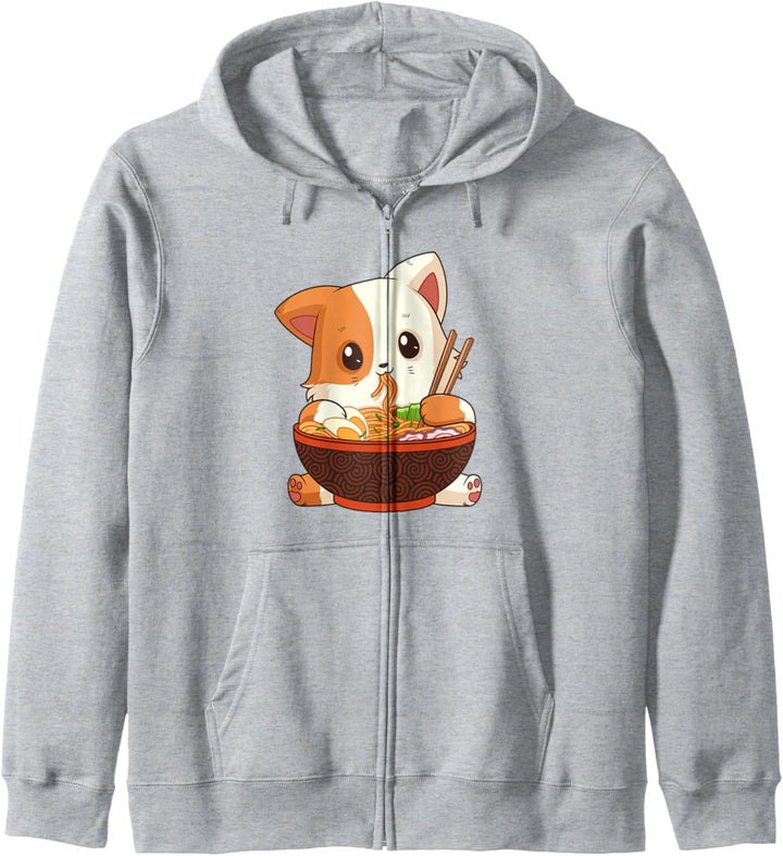 Kawaii Niedliche Anime Katze Otaku Japanische Ramen Nudeln Kapuzenjacke