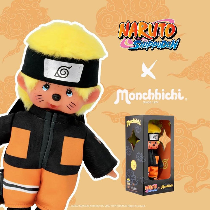 BANDAI - Monchhichi - Kuscheltier Monchhichi Naruto Shippuden - Ikonisches Affenkuscheltier der 80er