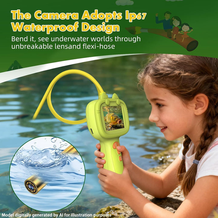 Daxiongmao Endoscope Camera for Children, 1080P Pädagogisches Wissenschafts-Erkundungsspielzeug Set,