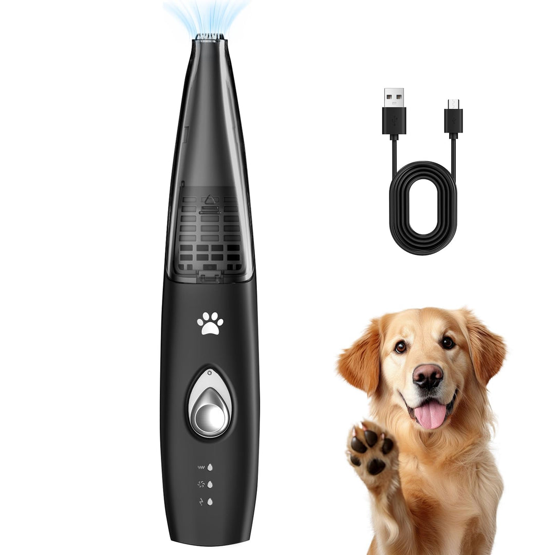 Pfotentrimmer Für Hunde Extra Leise mit Staubsauger, Hundepfoten Trimmer, Schermaschine Hund mit Abs