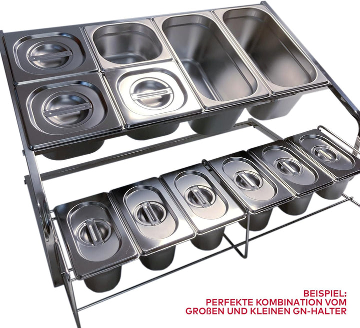 GN-Gestell/Halter gross für diverse GN-Behälter passend - Profiboard, Zutatenhalter, Buffet - Cateri