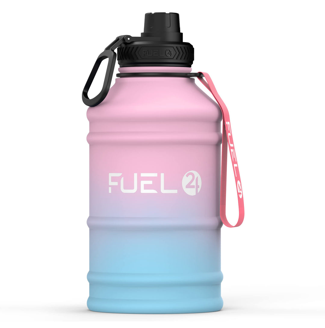 Fuel24 Extra Stark Trinkflasche Edelstahl Metall 1.3L & 2.2L - Auslaufsicher & BPA-Frei Wasserflasch