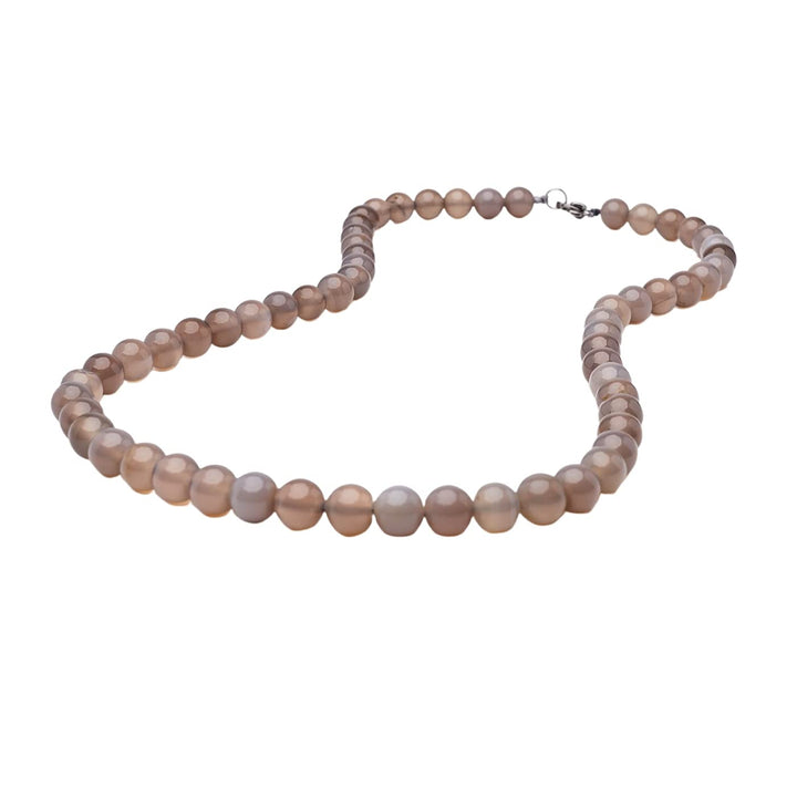 Handgemachte Herren Perlenkette Kette Tigerauge Onyx Grau Achat Jaspis | 8MM Natürliche Edelsteine H