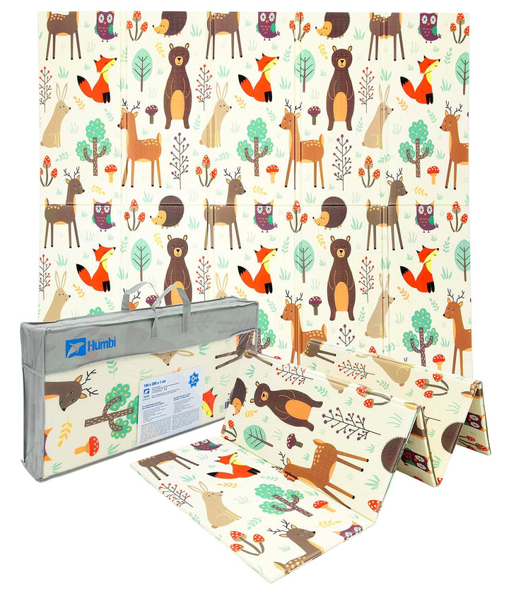Humbi Thick 2-in-1 Lernmatte aus XPE-Schaum 200x180 (Wälder/Strassen), Wälder/Strassen