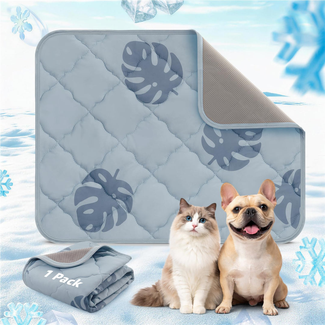 PICK FOR LIFE Kühlmatte Hund 70x55cm Waschbar, Selbstkühlende Eisseide Hundematte für Sommer, Kühlde
