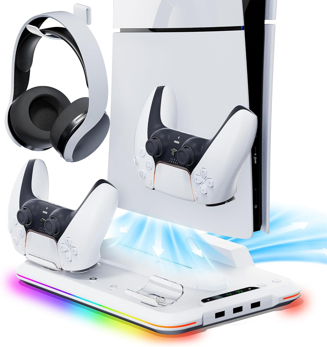 Mytrix Kühlstation für die Neue PS5 Slim-Konsole 2023 (Disc- und Digital-Editionen), PS5 Slim-Stände