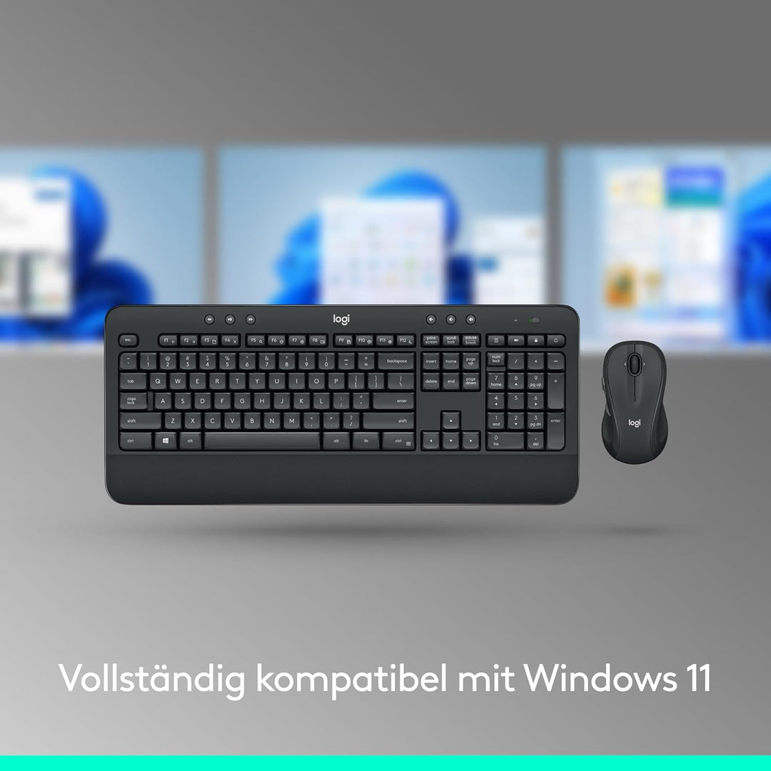 Logitech MK545 Advanced Wireless Keyboard and Mouse Combo Niederländisches QWERTY-Layout - Schwarz