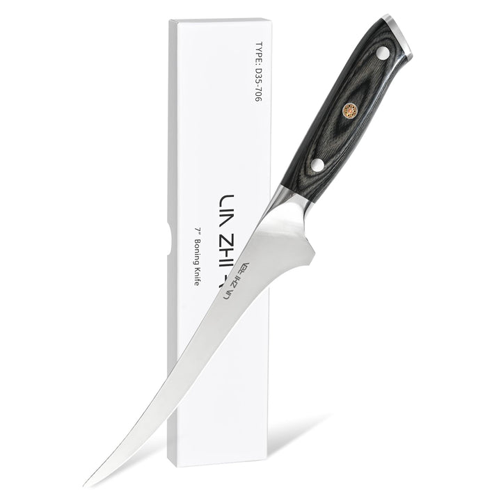 Filletmesser, 18 cm Professioneller Fisch, Knochenmesser mit ergonomischem Griff für Fleisch, Fisch,