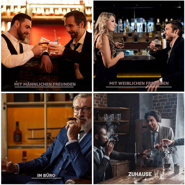 Whisky Gläser Set Ehemann- Whiskey Zubehör Set - 6 Whisky Steine - 2 Gläser, Zange &amp; 2 Untersetzer 1