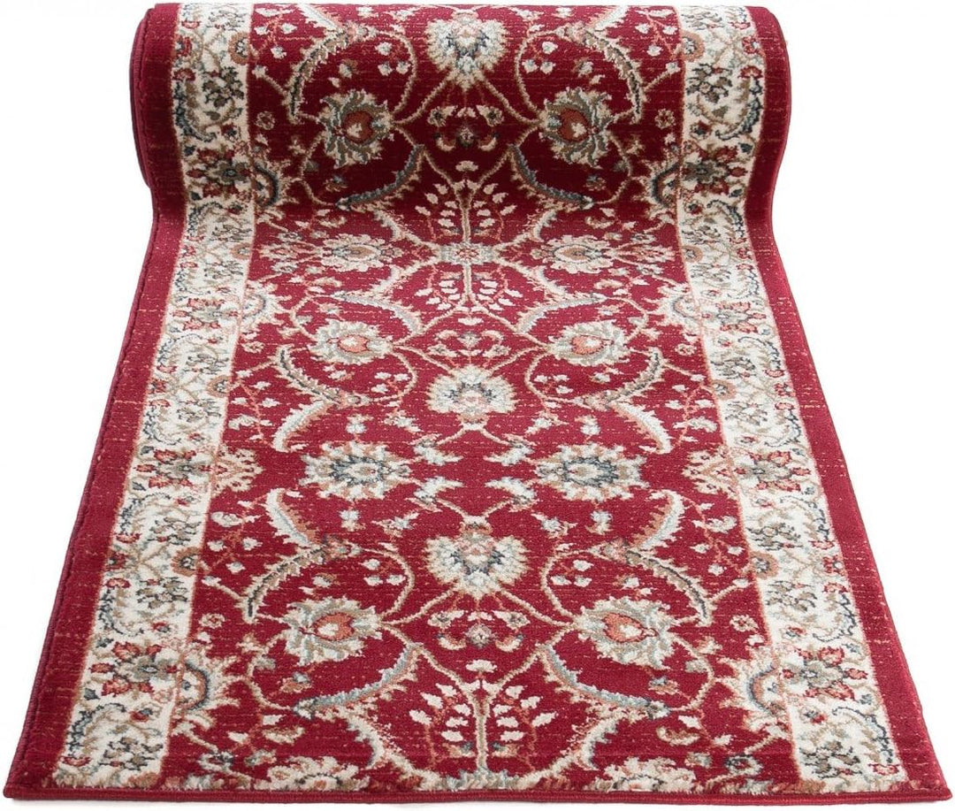 Carpeto Rugs Blumen Teppich Läufer Flur - Orientalisch Teppichläufer - Kurzflor, Weich - Flurläufer