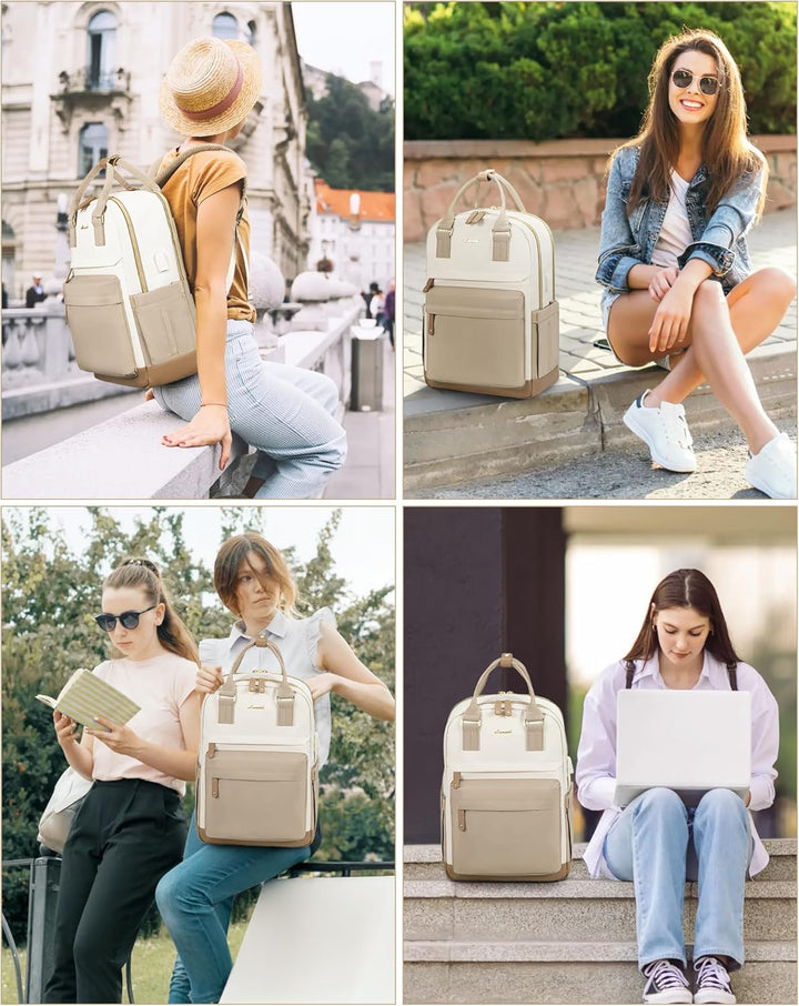 LOVEVOOK Rucksack Damen, 17 Zoll Laptop Schulrucksack Reiserucksack Wasserdicht Arbeitstasche Backpa