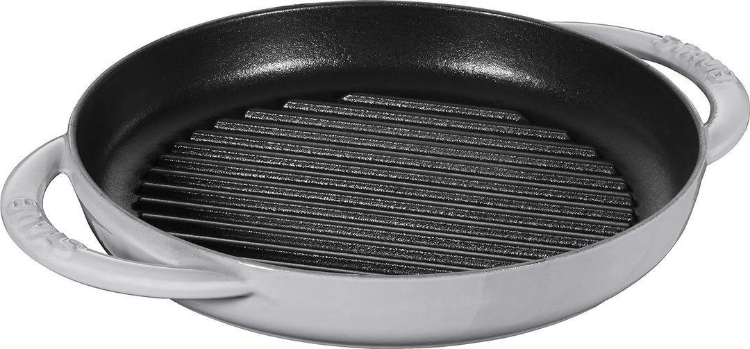 Staub 40511 Pump â€“ Cast Iron Round Griddle Grey â€“ 22 cm