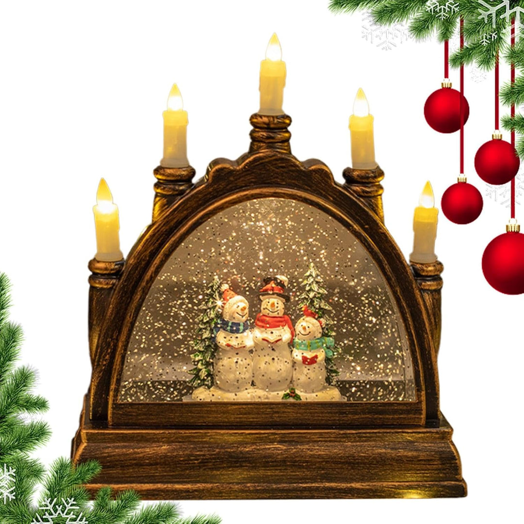 Christmas Snow Globes Winter | Lighted Christmas Snow | Winter Scene Music Lantern | Glittering Wate