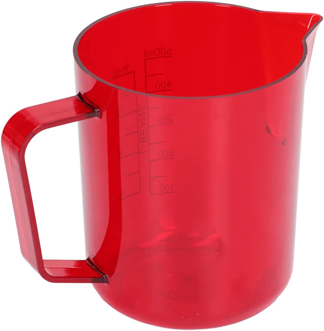 600 ml Acryl-Kaffeekrug, Adlermaul-Wasserauslass, bruchsicherer Aufschäumkrug, rot, Milchkännchen, m