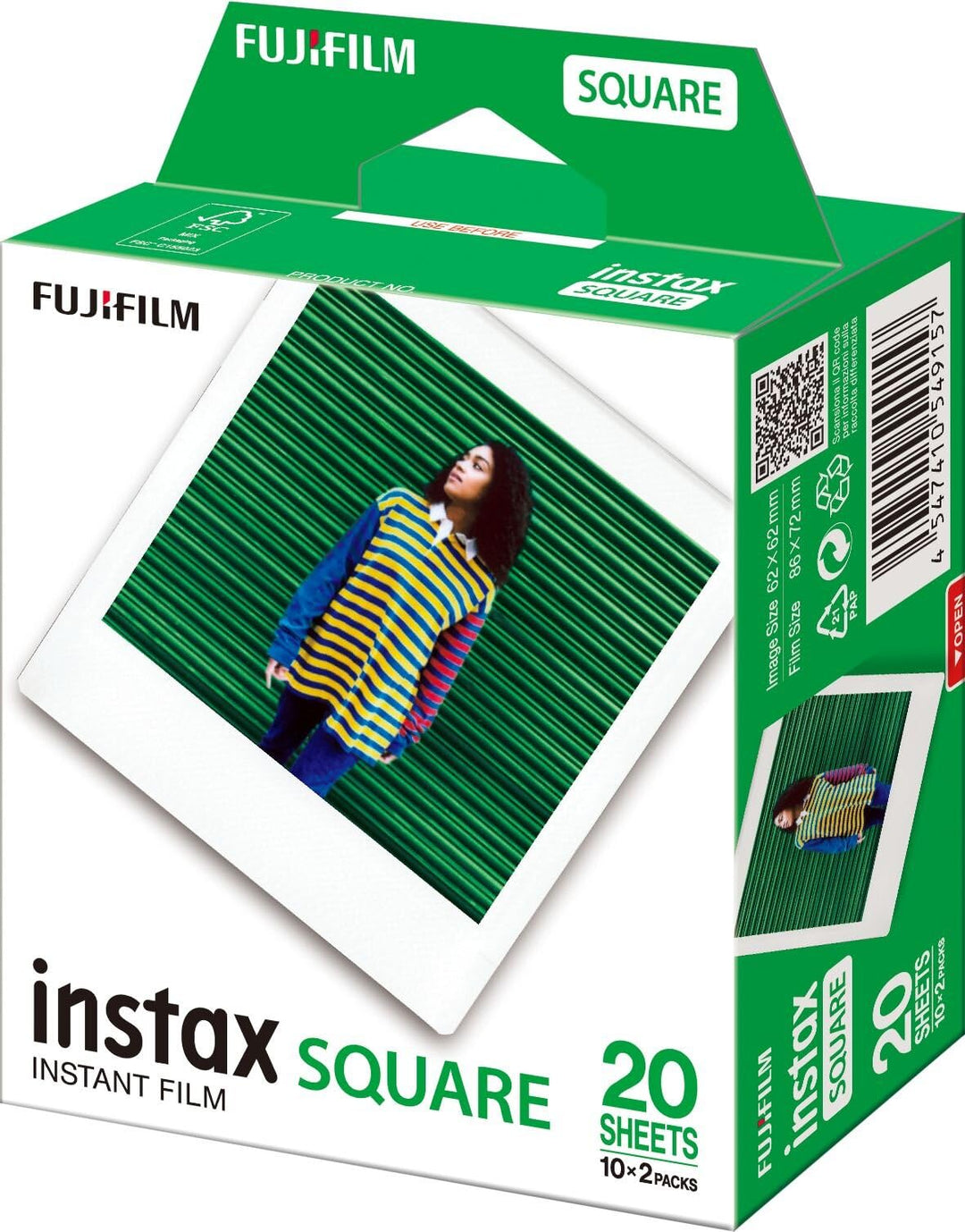 Fujifilm 1 x 2 Instax Square Film, weisser Rahmen