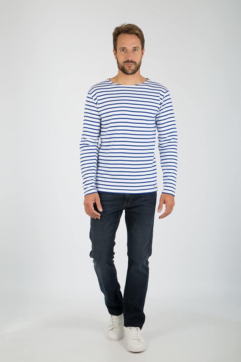 Armor Lux Herren Marinière Houat Héritage Homme T-Shirt XXS Mehrfarbig (Weiss Dw5 Weiss/Stern Weiss