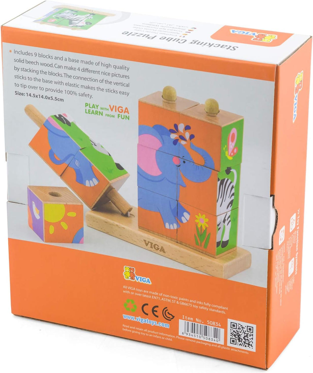 Viga Toys - Bilderwürfel Puzzle - Wildtiere