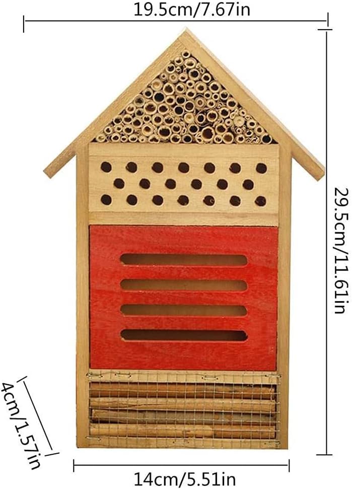 Insektenhaus Natur Holz Bienenhotel Schmetterling Lebensraum für Gärten Marienkäfer Schmetterling Bl