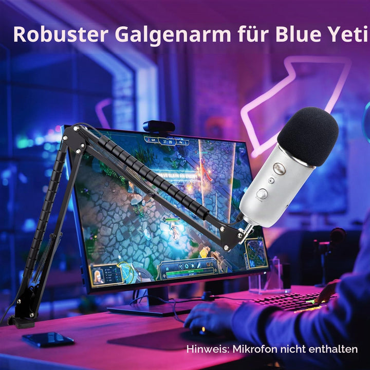 Blue Yeti Mikrofon Arm mit Popschutz Professioneller Mikrofon Ständer Kompatibel mit Blue Yeti, Yeti