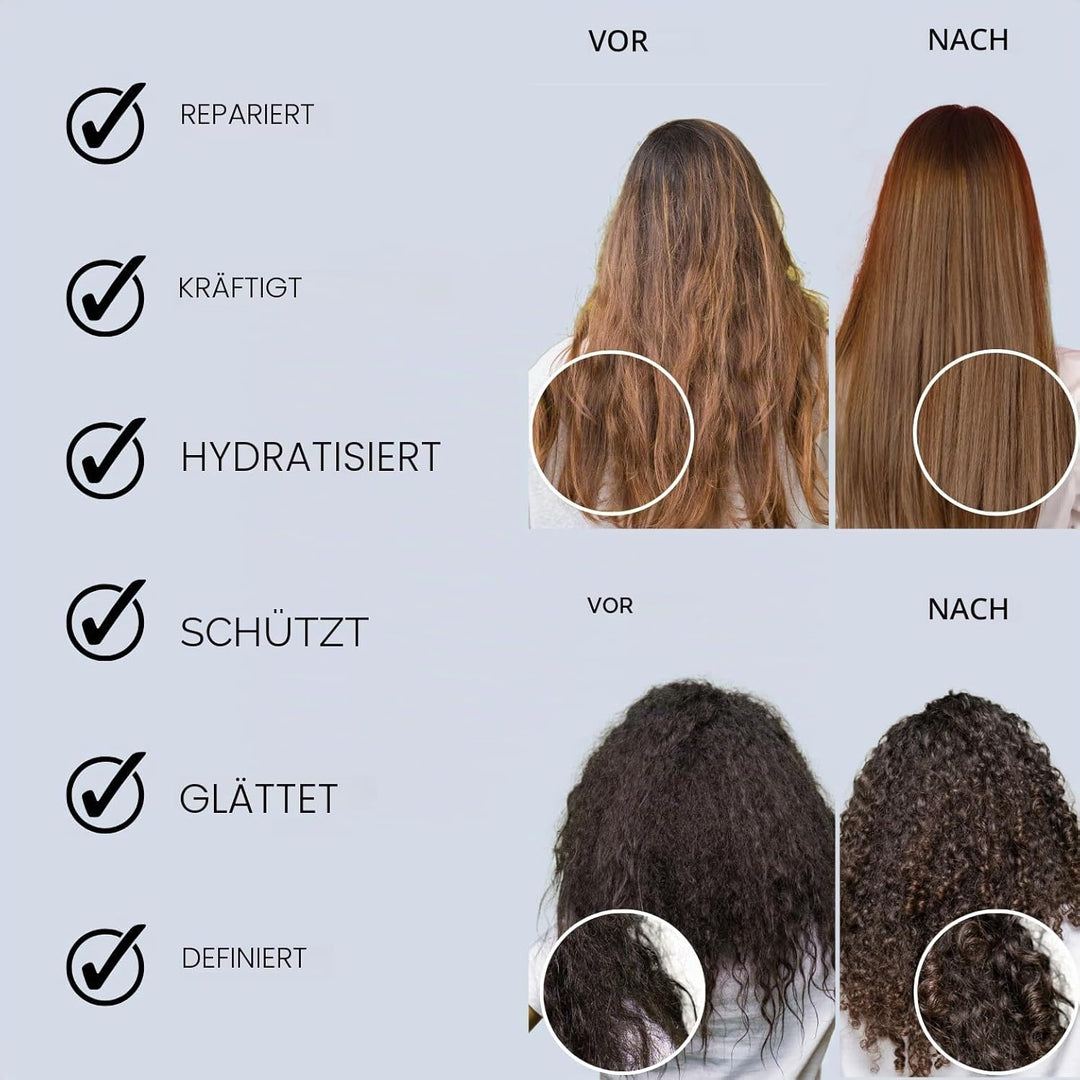 Natürliches Haaröl zum Haarwachstum beschleunigen mit biologischen Rosmarinöl, Rizinusöl, Mandelöl u