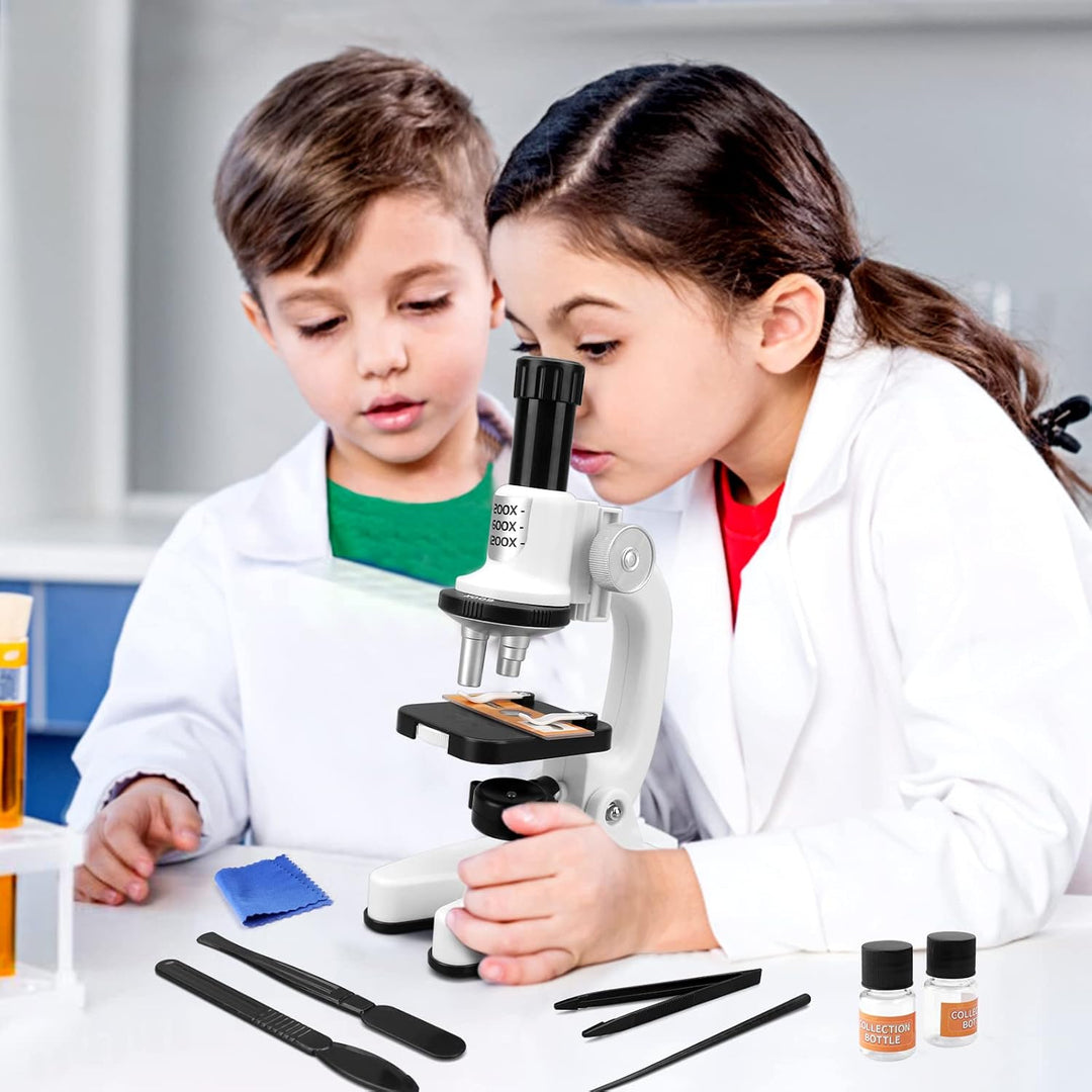 deAO Kinder-Mikroskop, Junior Einsteiger Mikroskop mit LED-Beleuchtung und Farbfilter mit 3-facher V