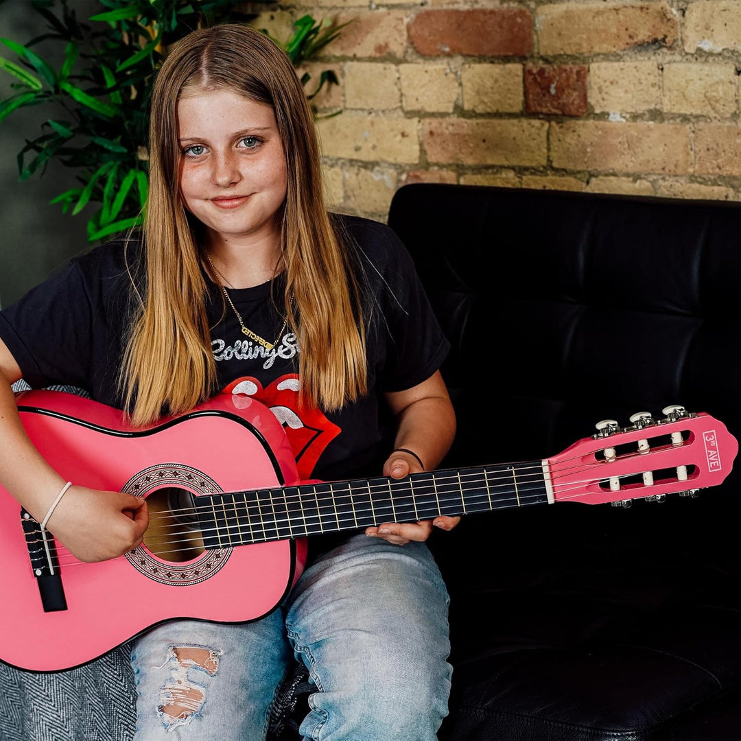 3rd Avenue 1/2 Flamencogitarren-Starterset in Kindergrösse mit Nylonsaiten – mit Tasche, Saiten – in
