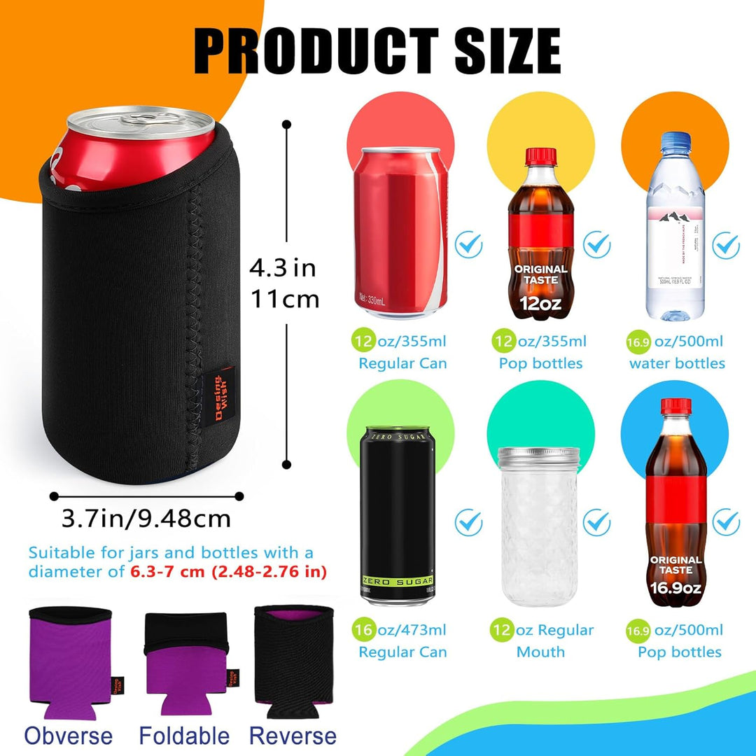 Desing Wish 8 Stück Neopren Dosenkühler Isolierte DIY Kühlmanschette Bierflaschen Dosenhülle Kühler