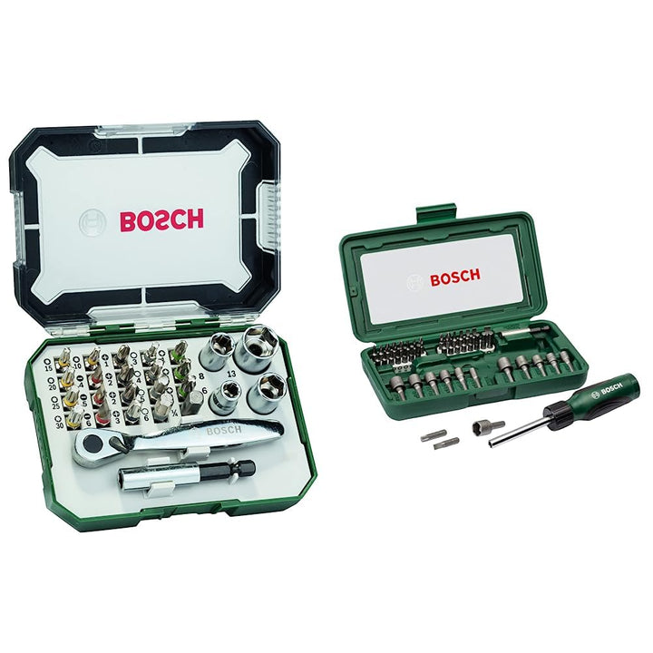 Bosch 26tlg. Schrauberbit und Ratschen-Set (PH-, PZ- & 46tlg. Schrauberbit und Steckschlüssel-Set (P