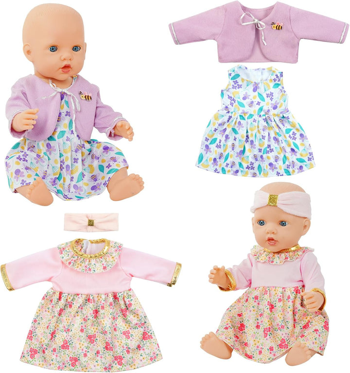 Puppenkleidungsset, 4 Stück Kleidung Bekleidung für Baby Puppen, Puppenkleidung 35-43 cm, neues Klei