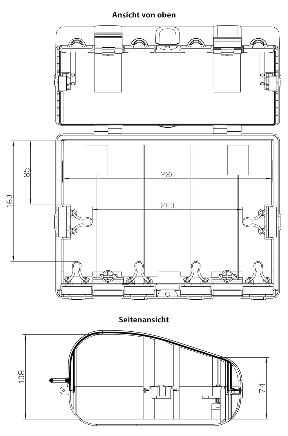 REV Sicherheitsbox für Verlängerungskabel, Outdoor Sicherheitsbox IP64, 6fach, wasserdichte Kabelver