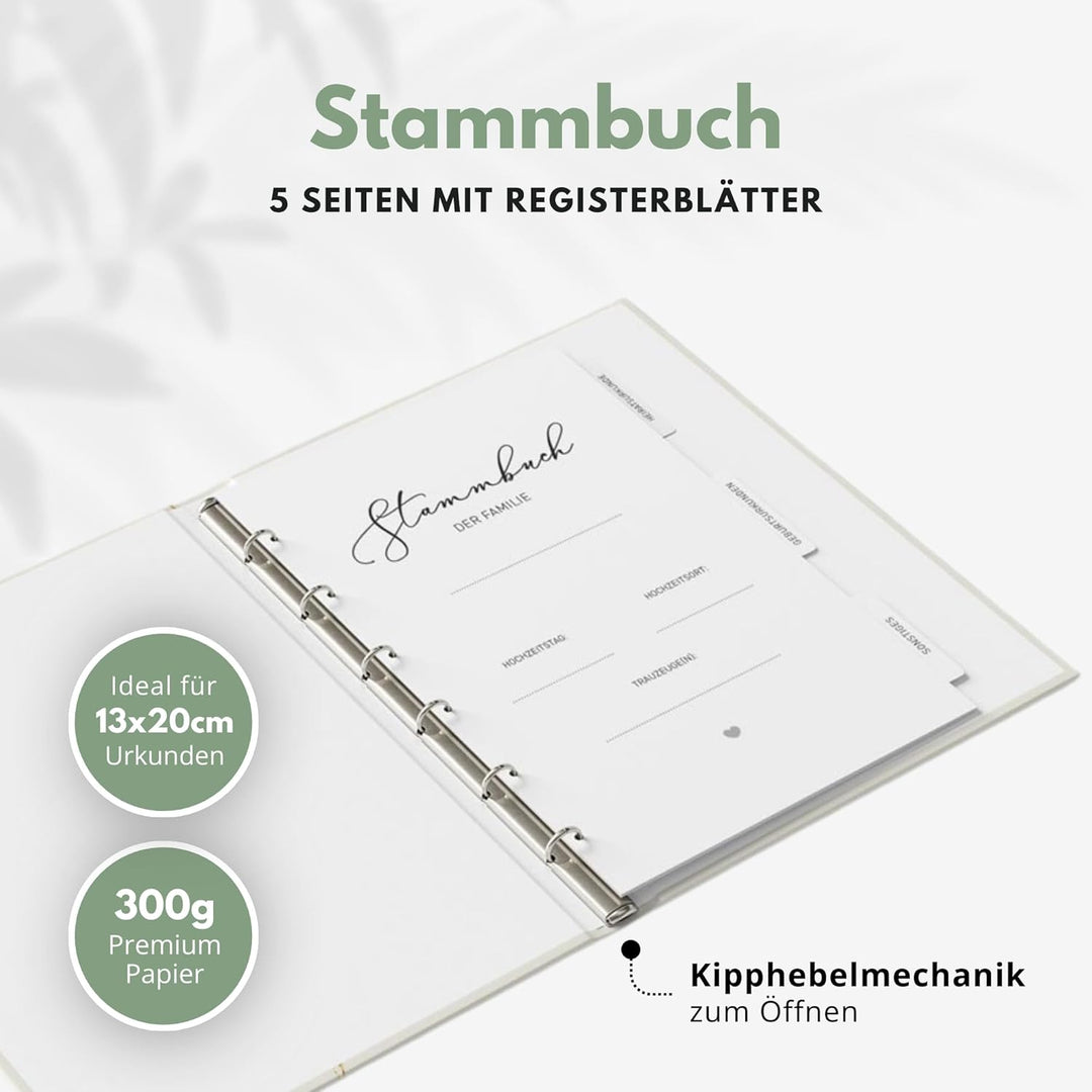DeinWeddingshop Stammbuch der Familie - modernes Familienstammbuch - Hochzeit Standesamt - Hardcover