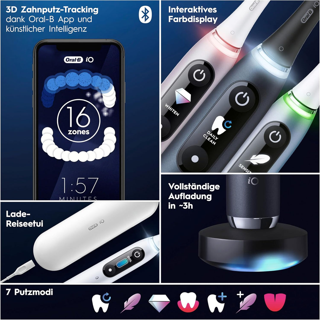 Oral-B iO Series 9 Plus Edition Elektrische Zahnbürste/Electric Toothbrush, PLUS 3 Aufsteckbürsten,