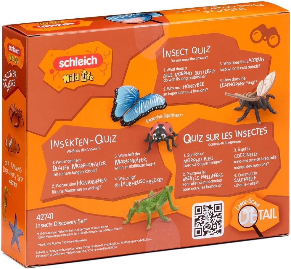Schleich WILD Life | Insekten Entdecker Set 42741 | detailgetreue Tierfiguren heimischer Insekten mi