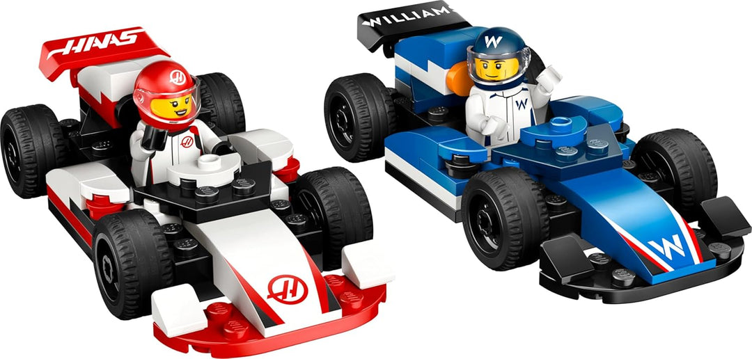 LEGO City F1 Williams Racing und Haas F1 Rennautos - Formel 1 Spielzeug mit baubaren Autos und 2 Ren