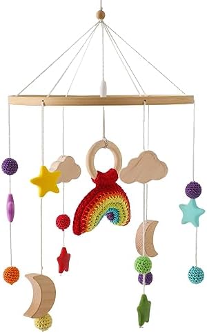 Babybett Mobile Baby Windspiel, Holz Mobile Baby Kinderzimmer Hängende Bettglocke, Geschenk für Baby