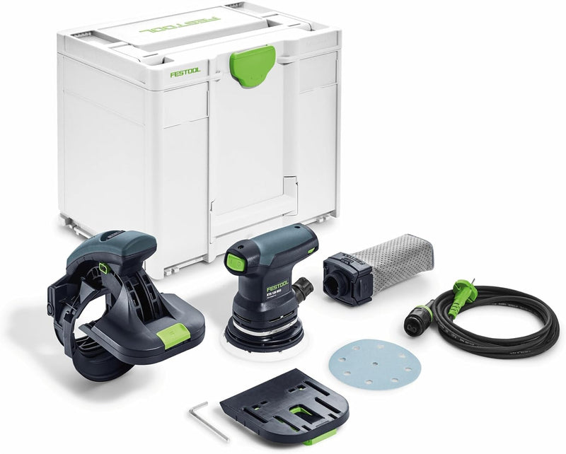 Festool Kantenschleifer ES-ETS 125 REQ-Plus (mit Ansetzhilfe, Schleifteller, Longlife-Staubfangbeute