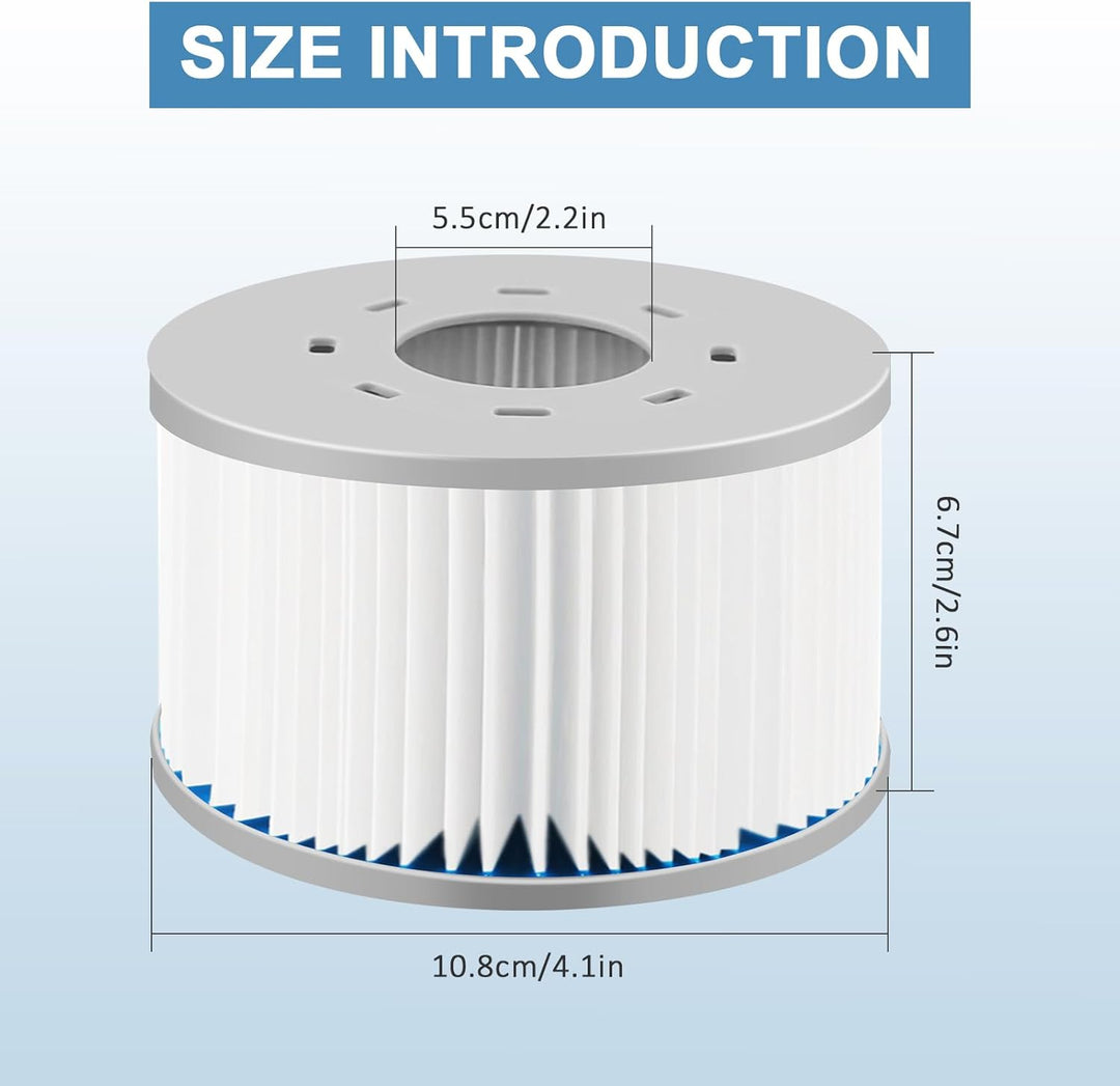 8 STK MSPA Ersatz Filterkartusche Wasserfilter, Ersatzfilter für MSpa Modelle ab 2020 Whirlpool, Sch